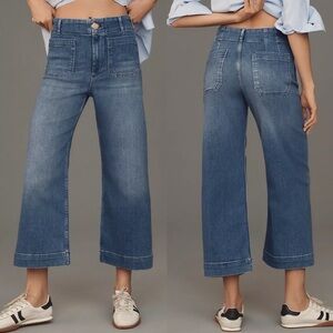 Anthropologie Maeve The Colette Crop High Rise Wide Leg Jeans